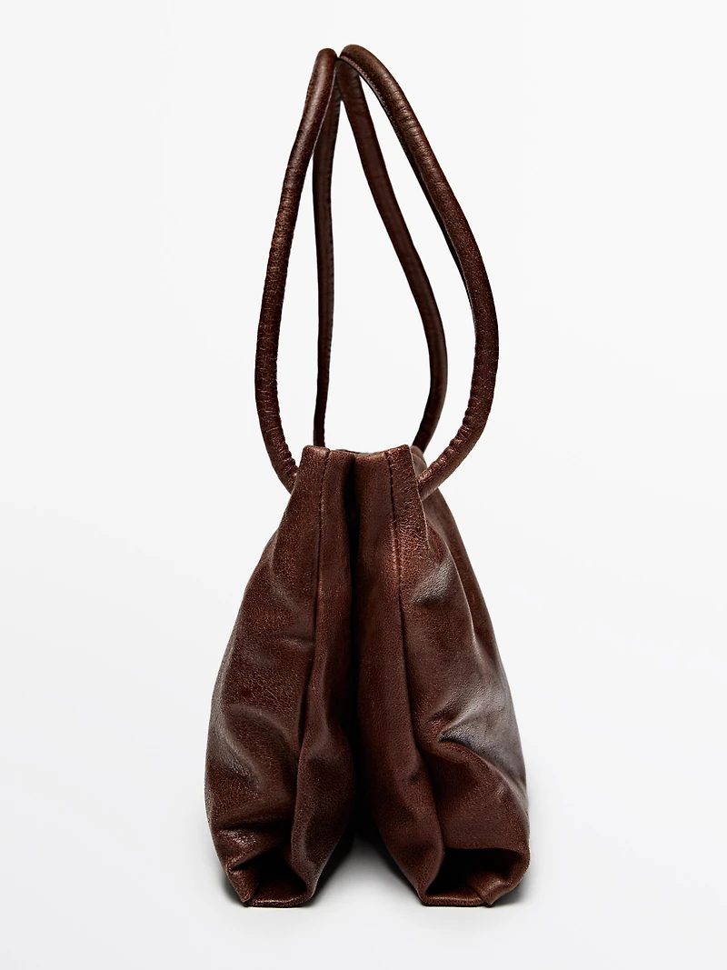 Petit sac compartimenté en cuir nappa