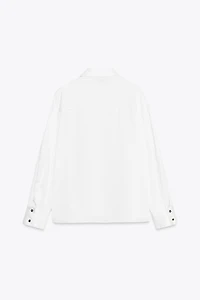 SATIN EFFECT SHIRT WITH MATCHING BUTTONS
