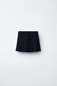 BELTED PINSTRIPE SKIRT