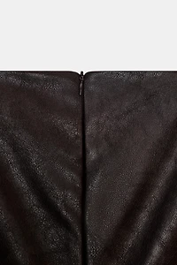 FAUX LEATHER BALLOON JUMPSUIT DRESS