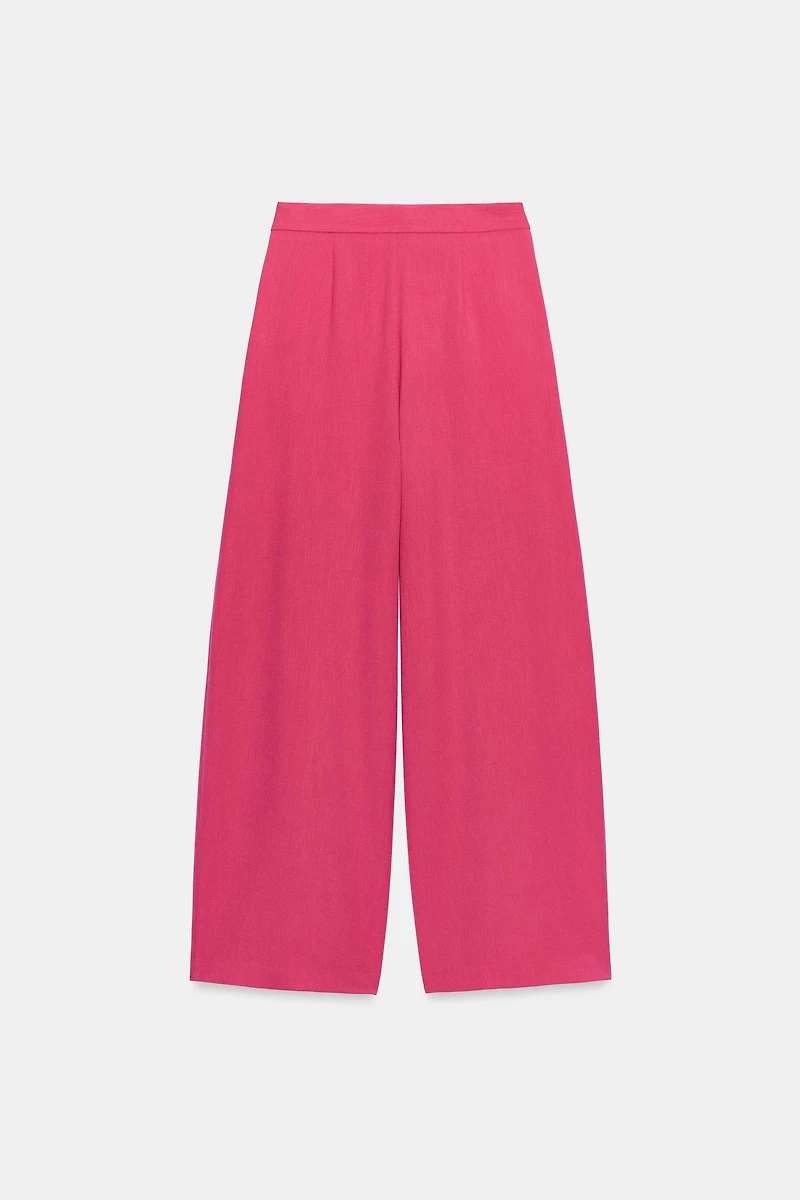 WIDE LEG PLEATED PANTS