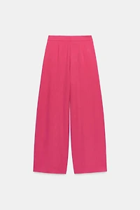 WIDE LEG PLEATED PANTS