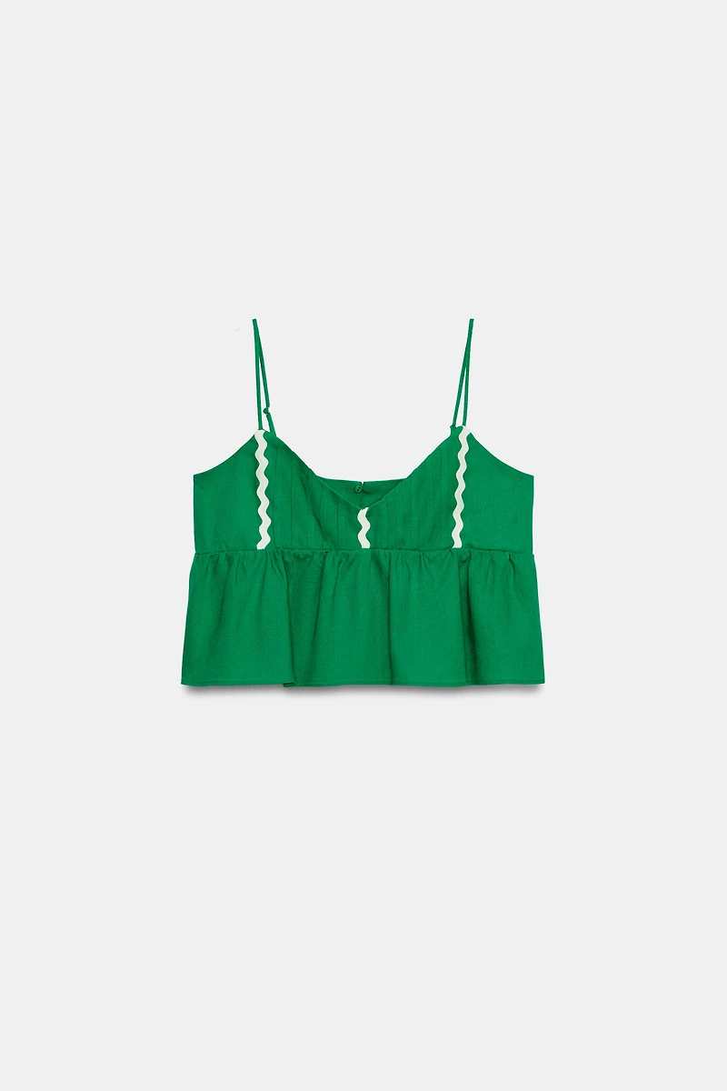 LINEN STRAP TOP