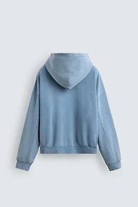 SWEAT DÉLAVÉ ZIPPÉ À CAPUCHE