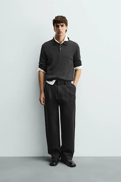 PLEATED WIDE FIT PANTS