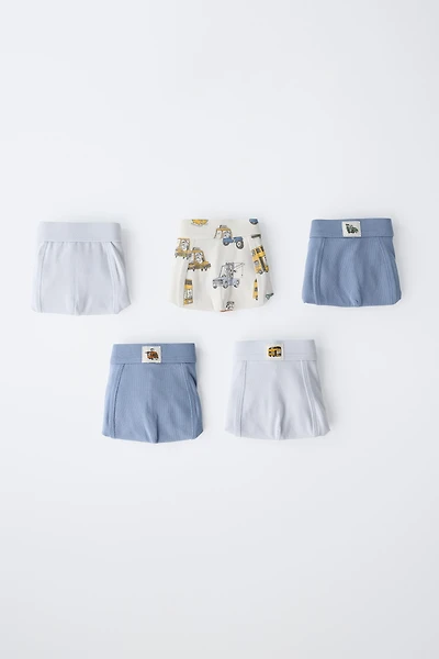 TODDLER BOYS' CAR PRINT BOXER BRIEFS - 5 PACK