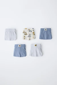 TODDLER BOYS' CAR PRINT BOXER BRIEFS - 5 PACK
