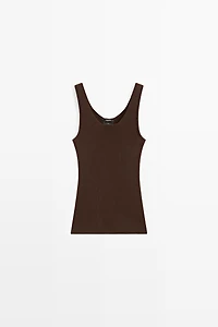 100% cotton ribbed tank top