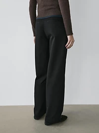 Darted cotton trousers