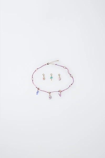 INTERCHANGEABLE MULTI-CHARM NECKLACE