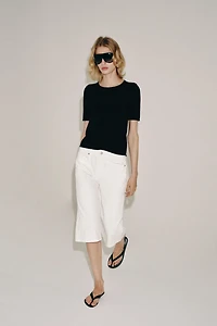 SHORT SLEEVE KNIT TOP