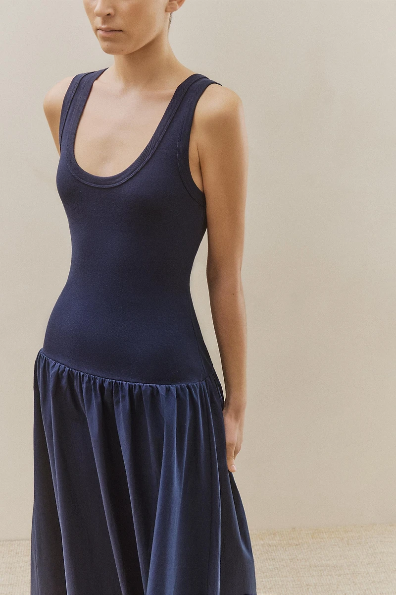 FLARED MIDI DRESS