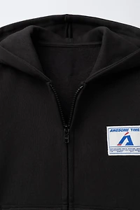 ZIPPERED LABEL JOGGING JACKET