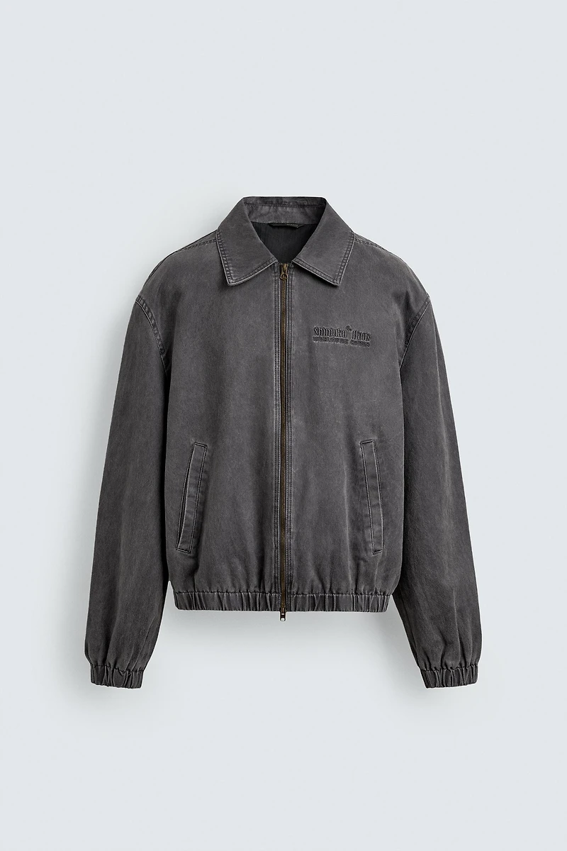 BLOUSON EFFET DAIM DÉLAVÉ