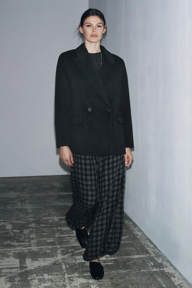 DOUBLE BREASTED WOOL BLEND BLAZER ZW COLLECTION