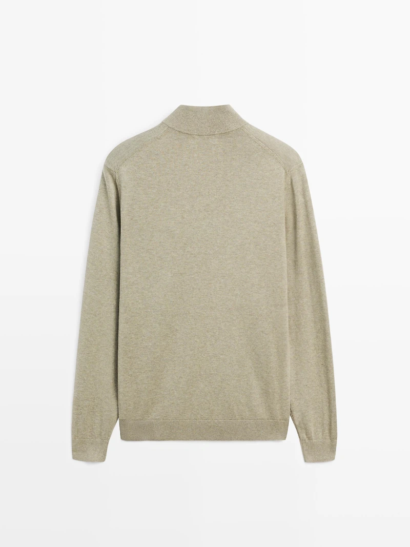Pull en maille à col camionneur boutonné