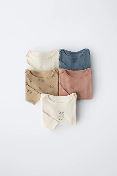 LOT DE CINQ BODYS ANIMAUX