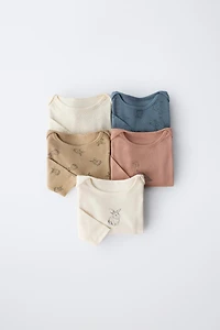 LOT DE CINQ BODYS ANIMAUX