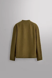 TEXTURED WOOL BLEND SWEATSHIRT