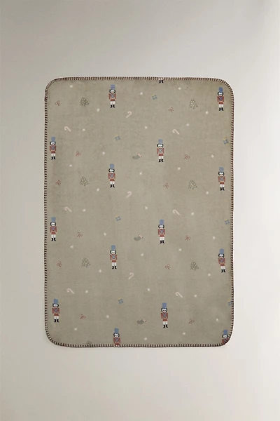 CHILDREN'S FLEECE CHRISTMAS NUTCRACKER BLANKET