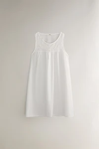 EMBROIDERED COTTON NIGHTGOWN