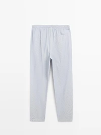100% cotton striped pyjamas with long sleeve T-shirt