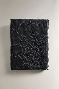HALLOWEEN COBWEB TULLE TABLECLOTH
