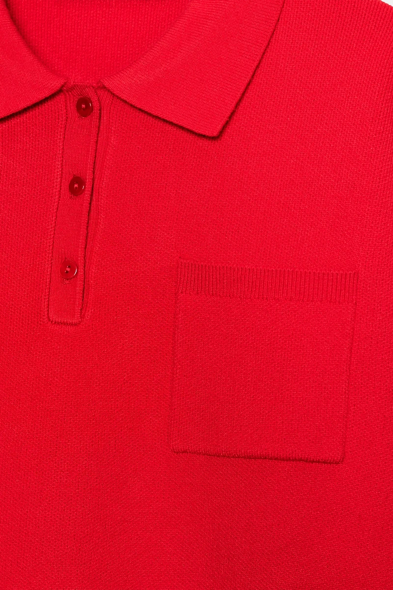 POCKET KNIT POLO SHIRT