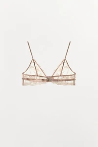 TRIANGLE BRA WITH FLORAL EMBROIDERY