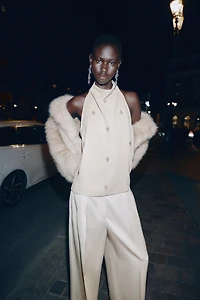 TOP HALTER À FANTAISIE