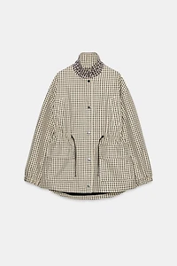 PLAID HIGH-NECK JACKET