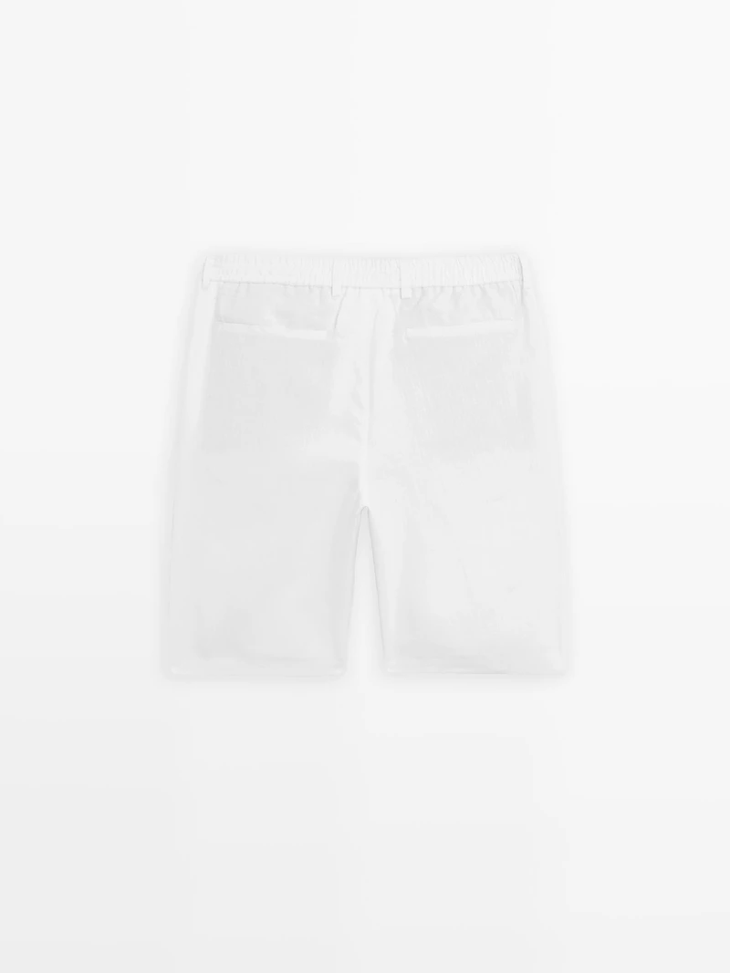 Bermuda semi-jogger 100 % lin