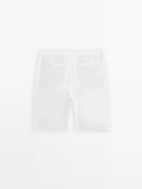 Bermuda semi-jogger 100 % lin