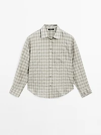 Flowing 100% cupro check shirt