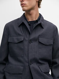 Veste légère en lin avec poches