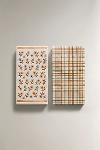 FLORAL AND PLAID PAPER NAPKINS (PACK OF 30)