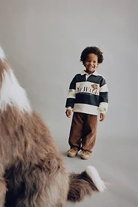 POLO À RAYURES IMPRIMÉ CHIEN