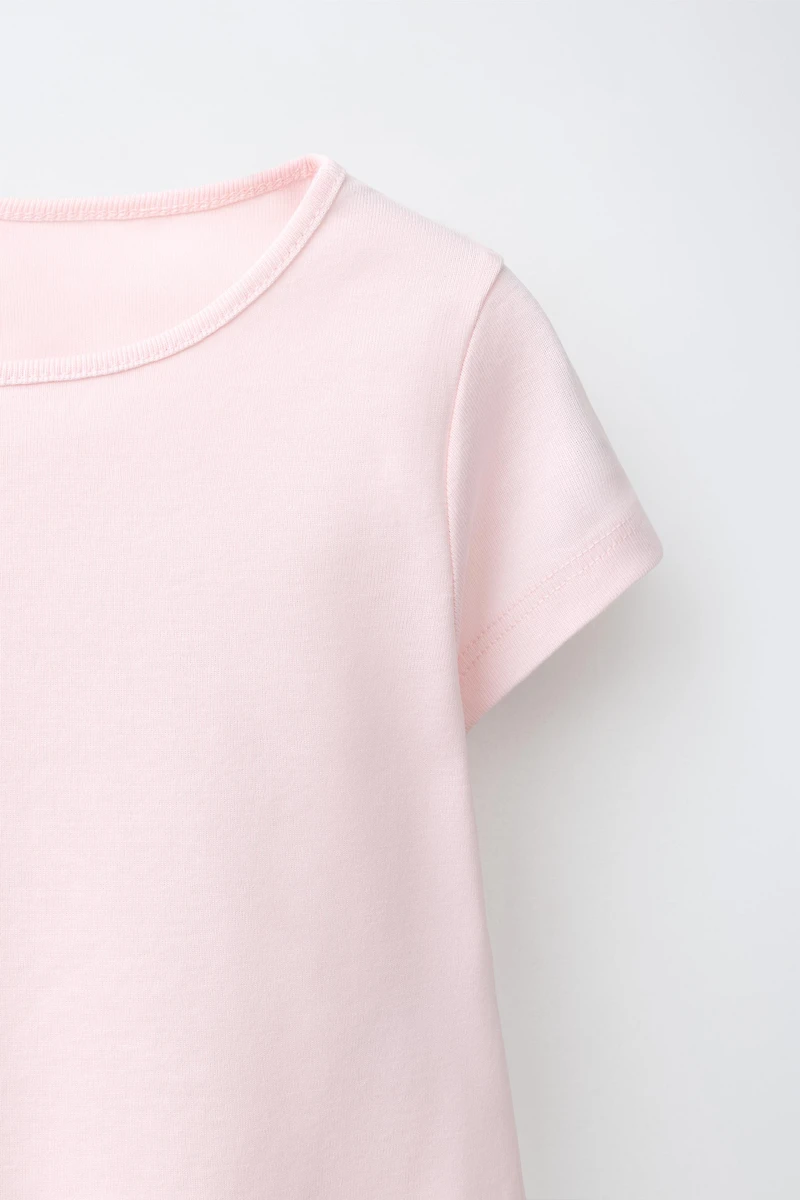 LACE HEM PLAIN T-SHIRT