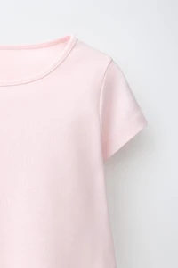 LACE HEM PLAIN T-SHIRT