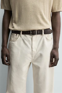 CRACKLED LEATHER WIDE BELT
