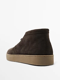 Soft split suede ankle boots
