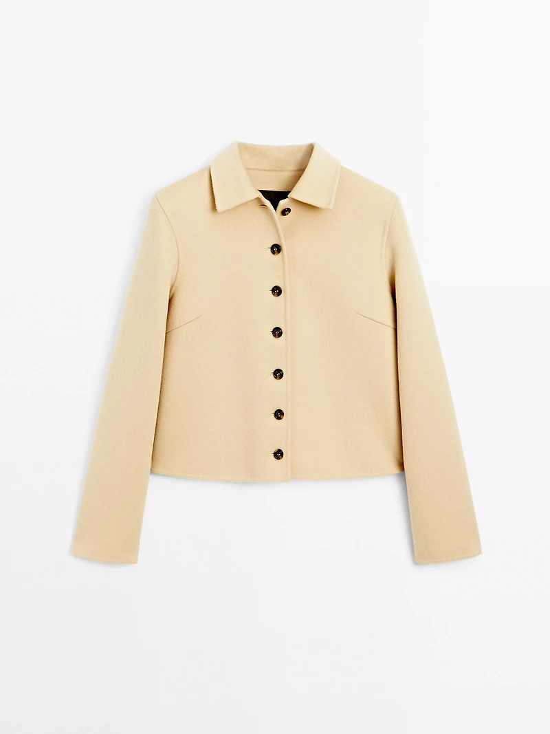 Short wool blend coat