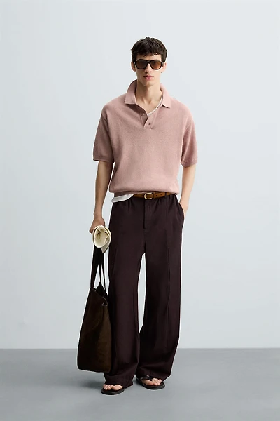 TEXTURED KNIT POLO SHIRT
