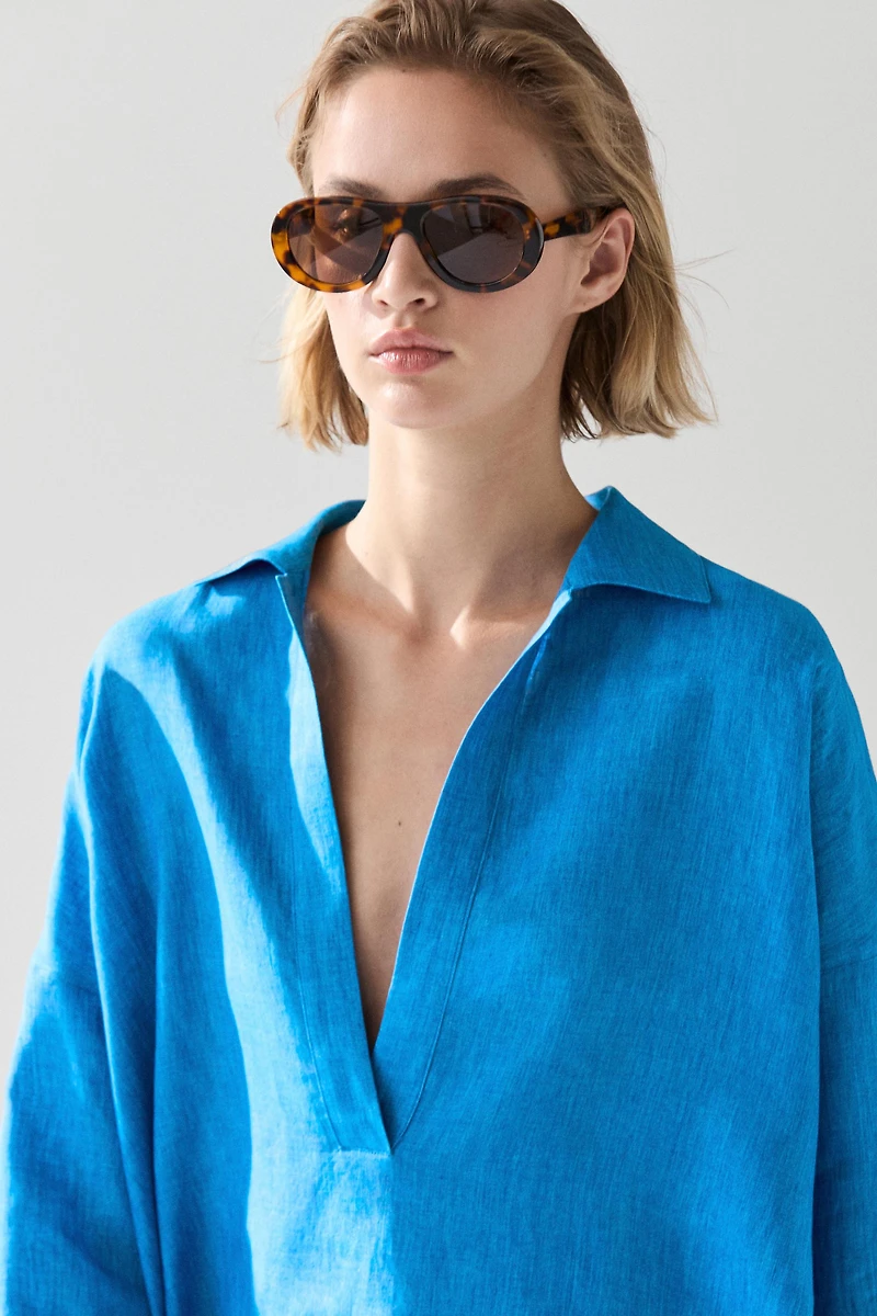 100% linen flowing blouse