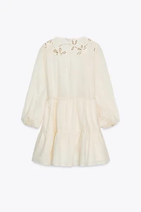 EMBROIDERED TEXTURED DRESS