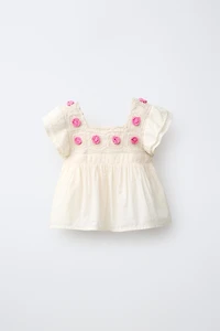 COMBINED CROCHET KNIT TOP