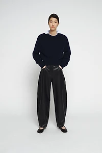 PANTALON BARREL EN CUIR ZW COLLECTION ÉDITION LIMITÉE
