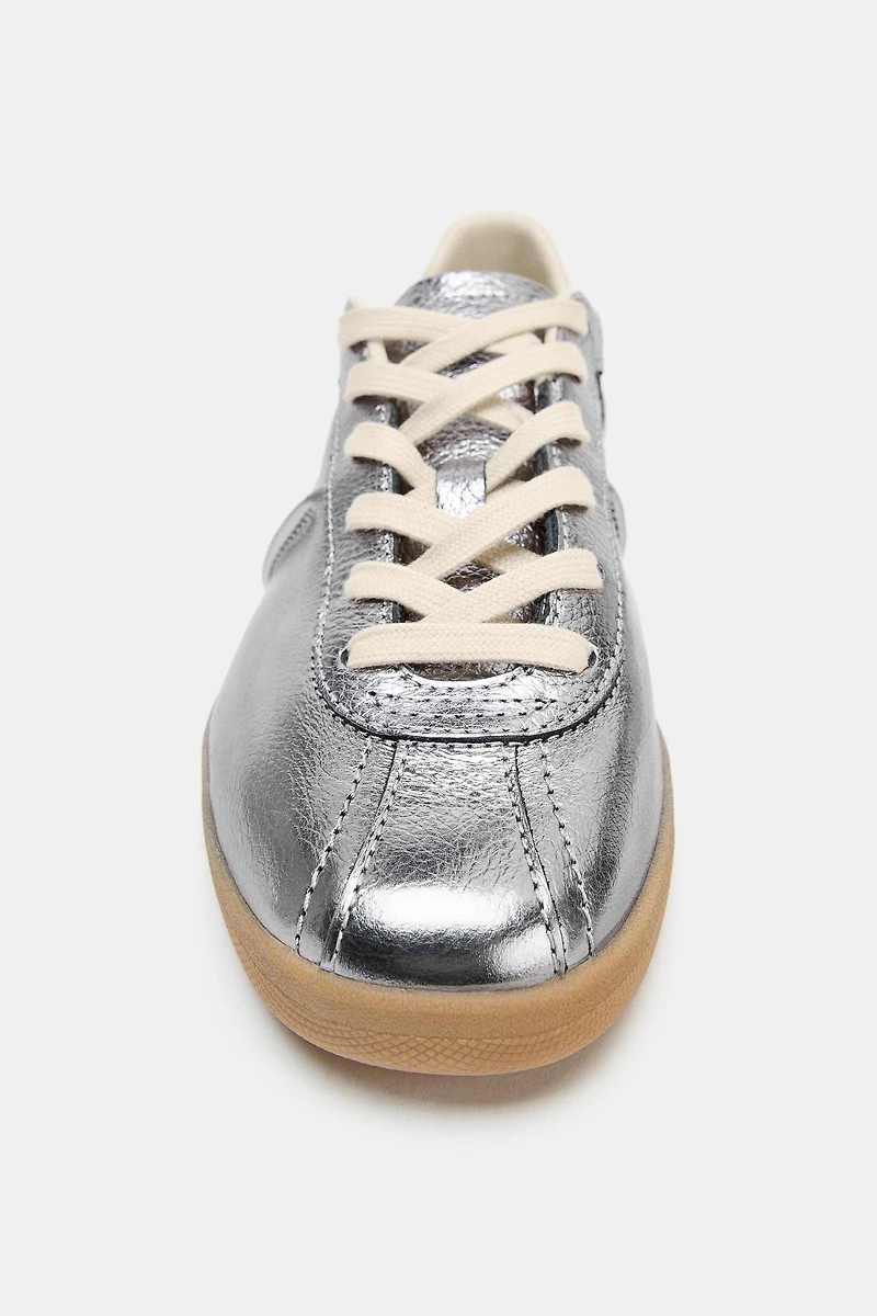 METALLIC LEATHER SNEAKERS