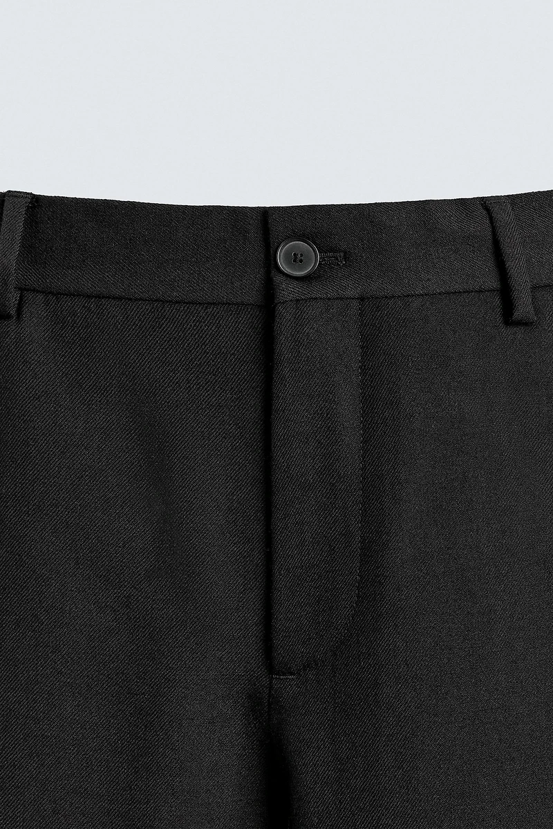 100% WOOL STRAIGHT FIT PANTS