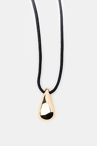 TEARDROP LEATHER CORD NECKLACE